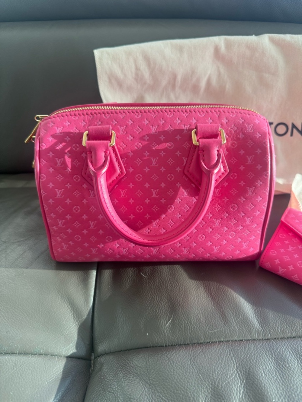 Louis Vuitton Nanogram Speedy Bandouliere 20 and Trifold Wallet Ultra Rare - Picture 3 of 9